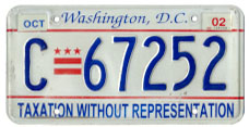 2001 base Commercial (Truck) plate no. C-67252 validated for 2001