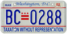 Plate no. BC-0288, issued March 2001