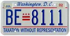 Plate no. BE-8111, issued July 2001