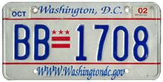 Plate no. BB-1708, issued Oct. 2001