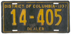 1937 Dealer plate no. 14-405