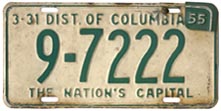 1953/54 Passenger plate no. 9-7222