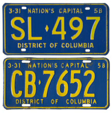 1957 Passenger (top) and Commercial plates