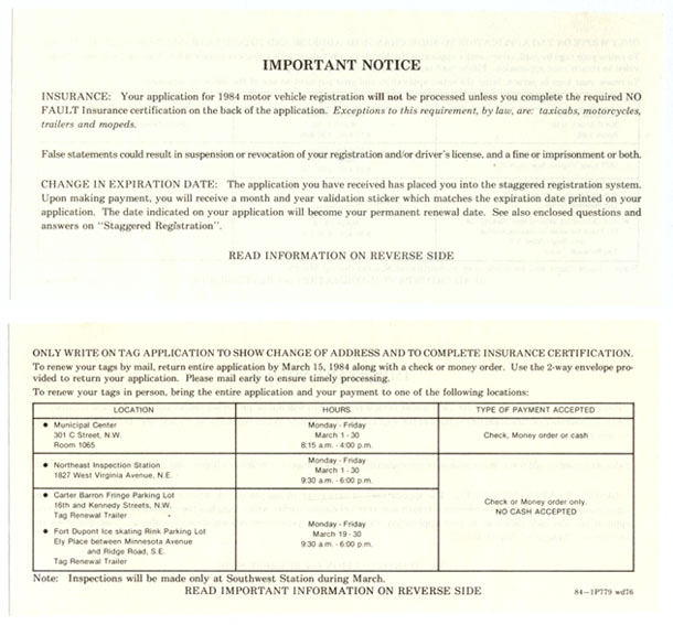 1983 (exp. 1984) registration renewal information insert