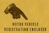 Click here to view an image of a 1967 (exp. 3-31-68) registration and plate validation sticker envelope.