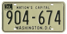 1968 (exp. 3-31-69) Passenger plate no. 904-674 validated for 1972 (exp. 3-31-73)