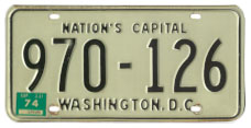 1968 (exp. 3-31-69) Passenger plate no. 970-126 validated for 1973 (exp. 3-31-74)