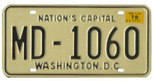 1968 (exp. 3-31-69, validated for 1969 (exp. 3-31-70)) Medical Doctor plate no. MD-1060