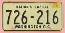 1968 plate no. 726-216 with 1970 sticker