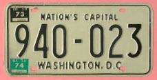 1968 plate no. 940-023 with 1973 and 1974 stickers.