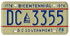 1974 base D.C. Govt. plate no. 3355