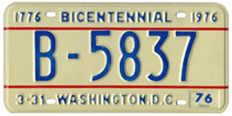 1974 base bus plate no. B-5837