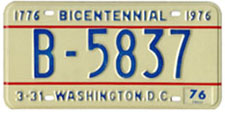 1974 Bus plate no. B-5837