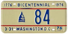 1974 base reserved passenger plate no. 84