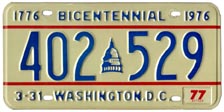 1976 general-issue passenger car plate no. 402-529
