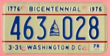 1974 plate no. 463-028 with 1978 sticker