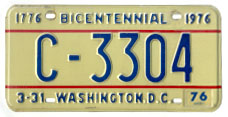 1974 Commercial plate no. C-3304
