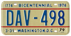 1974 DAV plate no. DAV-498