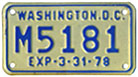 1977 motorcycle plate no. M5181