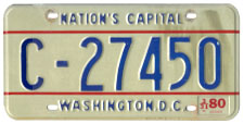 1978 base Commercial (Truck) plate no. C-27450 validated for 1979