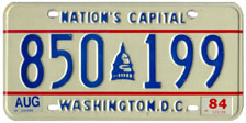 1978 Passenger plate no. 850-199 validated for 1983-84 (exp. Aug. 1984)
