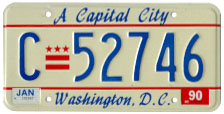 1984 base Commercial (Truck) plate no. C-52746 validated for 1989