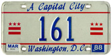 1984 base reserved passenger plate no. 161