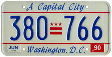 1984 Passenger plate no. 380-766 validated for 1989-1990 (exp. June 1990)