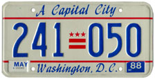 1984 Passenger plate no. 241-050 validated for 1987-1988 (exp. May 1988)