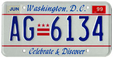 1998 general-issue passenger car plate no. AG-6134