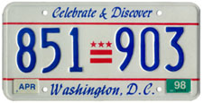 1997 general-issue passenger car plate no. 851-903