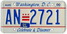Plate no. AN-2721, issued Aug. 1999