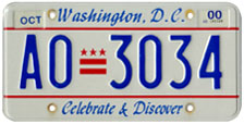 Plate no. AO-3034, issued Oct. 1999