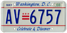 Plate no. AV-6757, issued May 2000