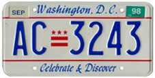 Plate no. AC-3243, issued Sept. 1997