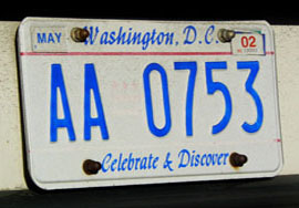 An early two-letter-prefix 1991 baseplate, no. AA-0753, with faded red graphics