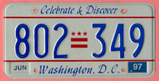 1991 plate no. 802-349 with Jun. 1997 stickers
