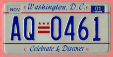 1991 plate no. AQ-0461 with Nov. 2001 stickers