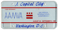 1987 AAMVA International Conference special event plate