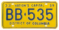 1958 Bus plate no. BB-535