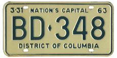 19621 (exp. 3-31-63) Bus plate no. BD-348