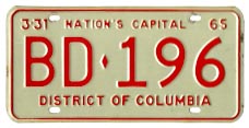 1964 (exp. 3-31-65) Bus plate no. BD-196