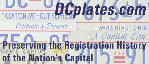 Site banner: License Plates of Washington, D.C.