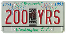 City Bicentennial sample plate no. 200-YRS
