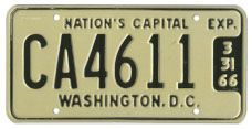 1965 (exp. 3-31-66) Commercial (Truck) plate no. CA4611
