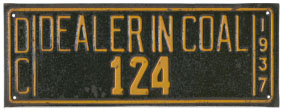 1937 Coal Dealer permit no. 124