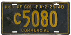 1939 Commercial (Truck) plate no. C5080