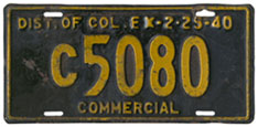 1939 Commercial (Truck) plate no. C5080
