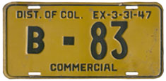 1946 (exp. 3-31-47) Commercial plate no. B-83