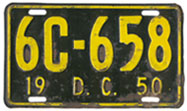 1950 Commercial plate no. 6C-658